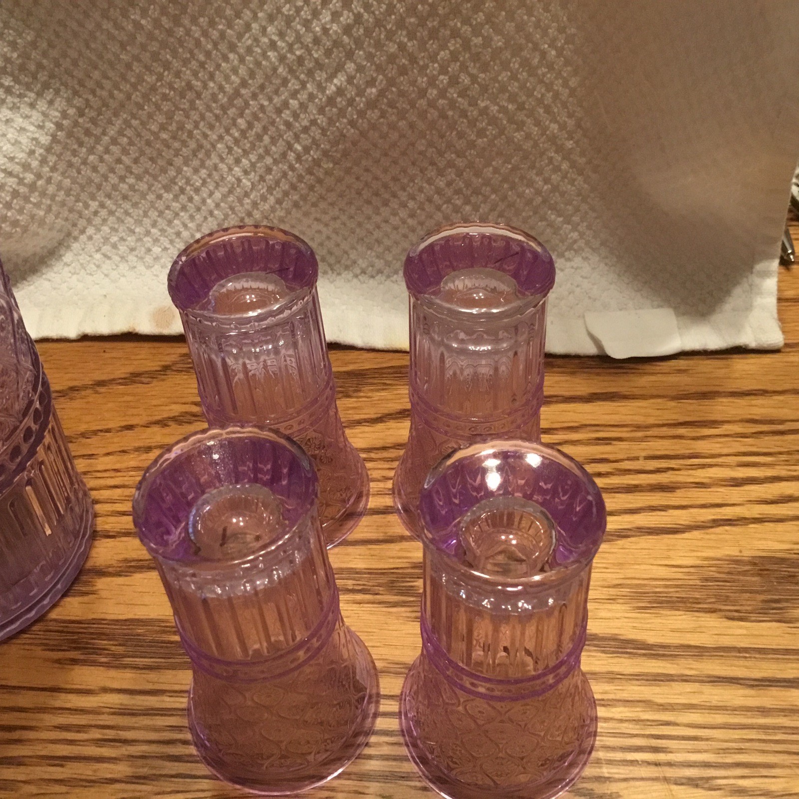 Claro Crystal Cocktail Shaker Set Of 4 Clear Lavender Crystal Vodca Shooters