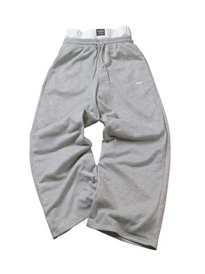 Men's Baggy Sweatpants Letter Graphic Sports Track Pants Drawstring Waist Wid...