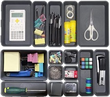 15 PCS Interlocking Desk Drawer Organizer Separator for