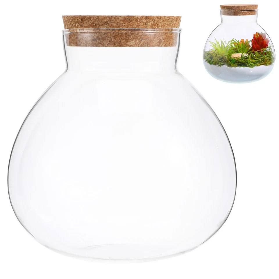 Klarsichtflasche Deko Glasgefäß Terrarium Behälter Pflanze mit Deckel