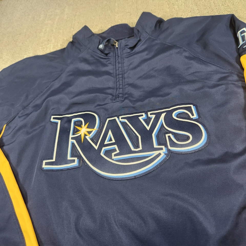 Tampa Bay Rays Coachs Jacket Men XL Majestic Cool Base Pullover Sideline MLB - Image 3 of 4