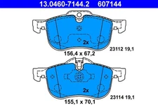 Front Axle ATE 13.0460-7144.2 Brake Pad Set, Disc Brake for MG, Rover