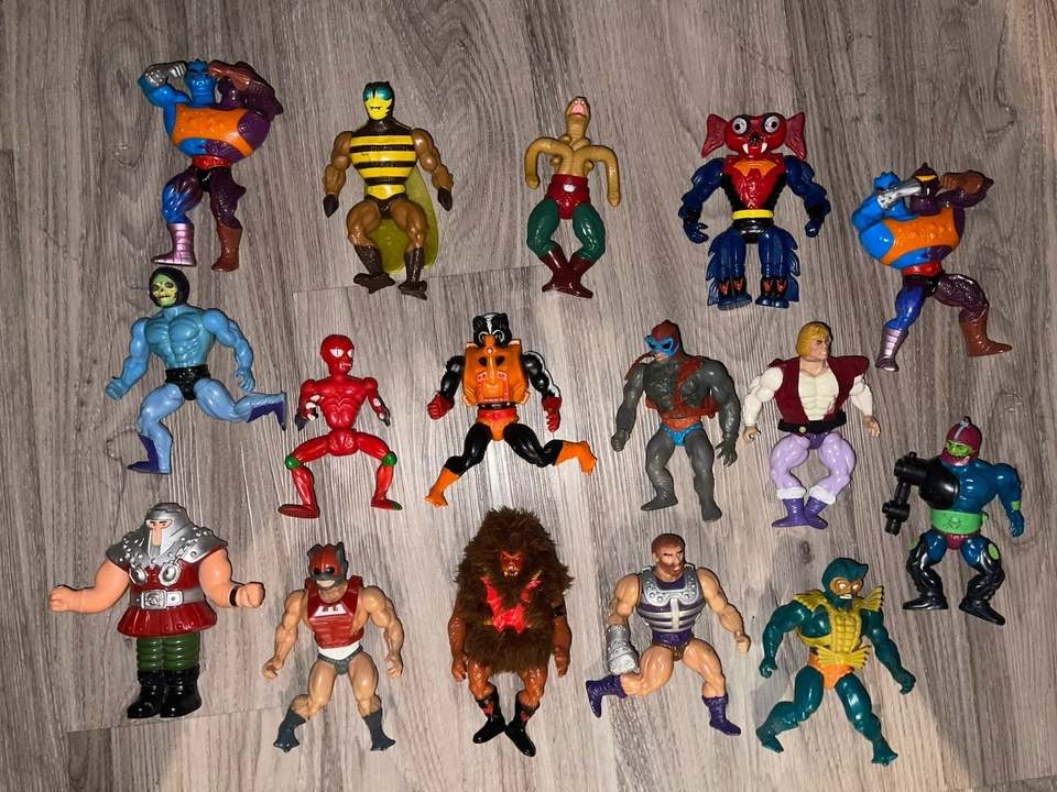 Lote X 16 Figuras de Acción Cabeza Suave Accesorios Mattel He-Man MOTU Mattel Años 80 De Colección RARO Foto 3 de 4