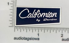 Californian by Domino Guitar Logo Badge Custom Made Metal