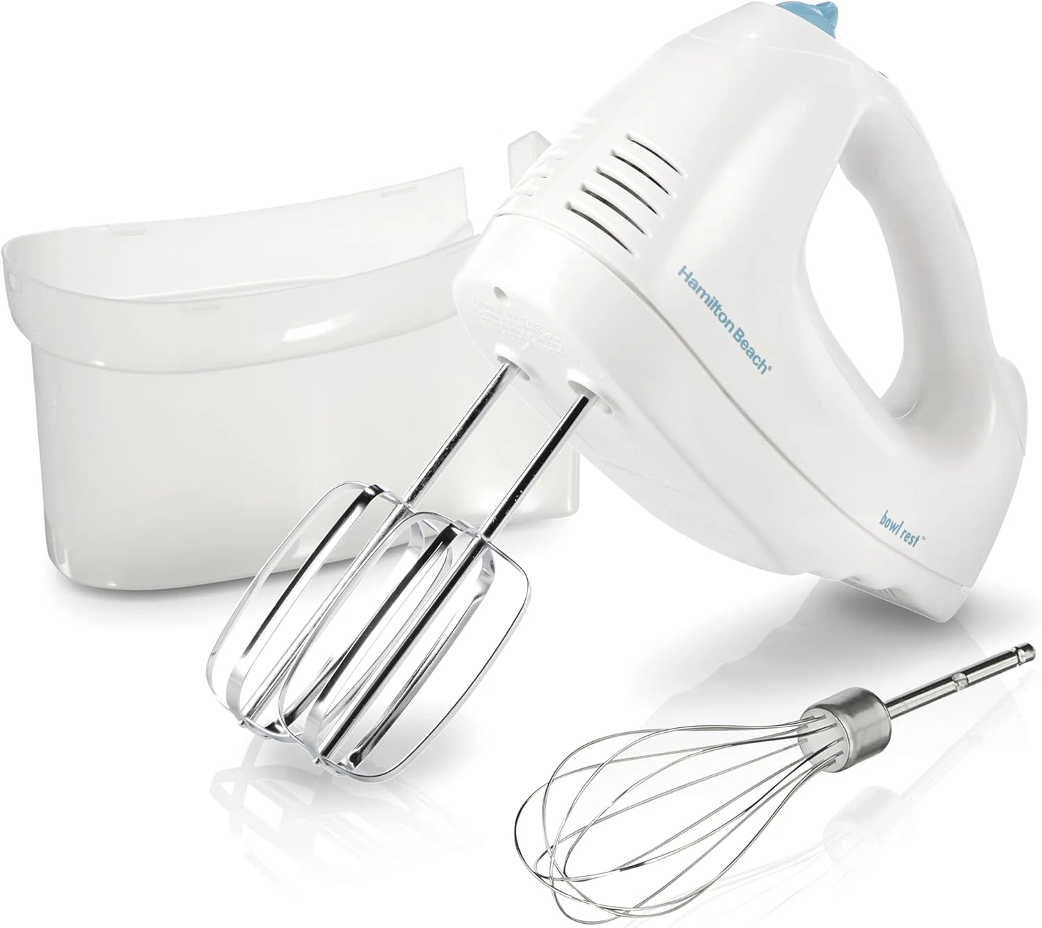 Hamilton Beach 6-Speed Electric Hand Mixer with Whisk, Traditional Beaters, Snap