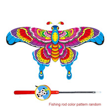 Mini Fishing Rod Kite for Kids Vivid Butterfly Swallow Parrot Easy to Fly Goldfi