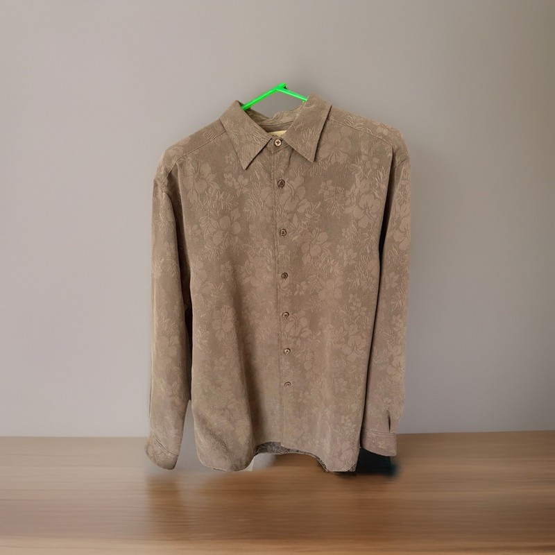 Joseph A Banks Men’s Brown Pattern Button Down Shirt Size L