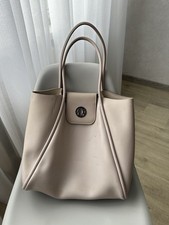Borsa donna shopping ARMANI EXCHANGE media con cinturino logo bianco vera pelle
