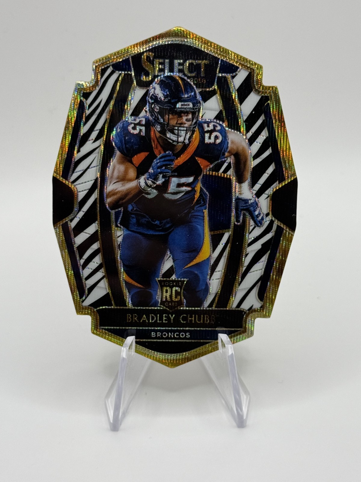 2018 Panini Select Bradley Chubb Rookie Die Cut Zebra Prizm Premier #178 RC