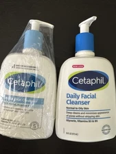 Cetaphil Gentle Cleanser 16 Fl Oz + Daily Facial Cleanser 16oz New 2 Pack