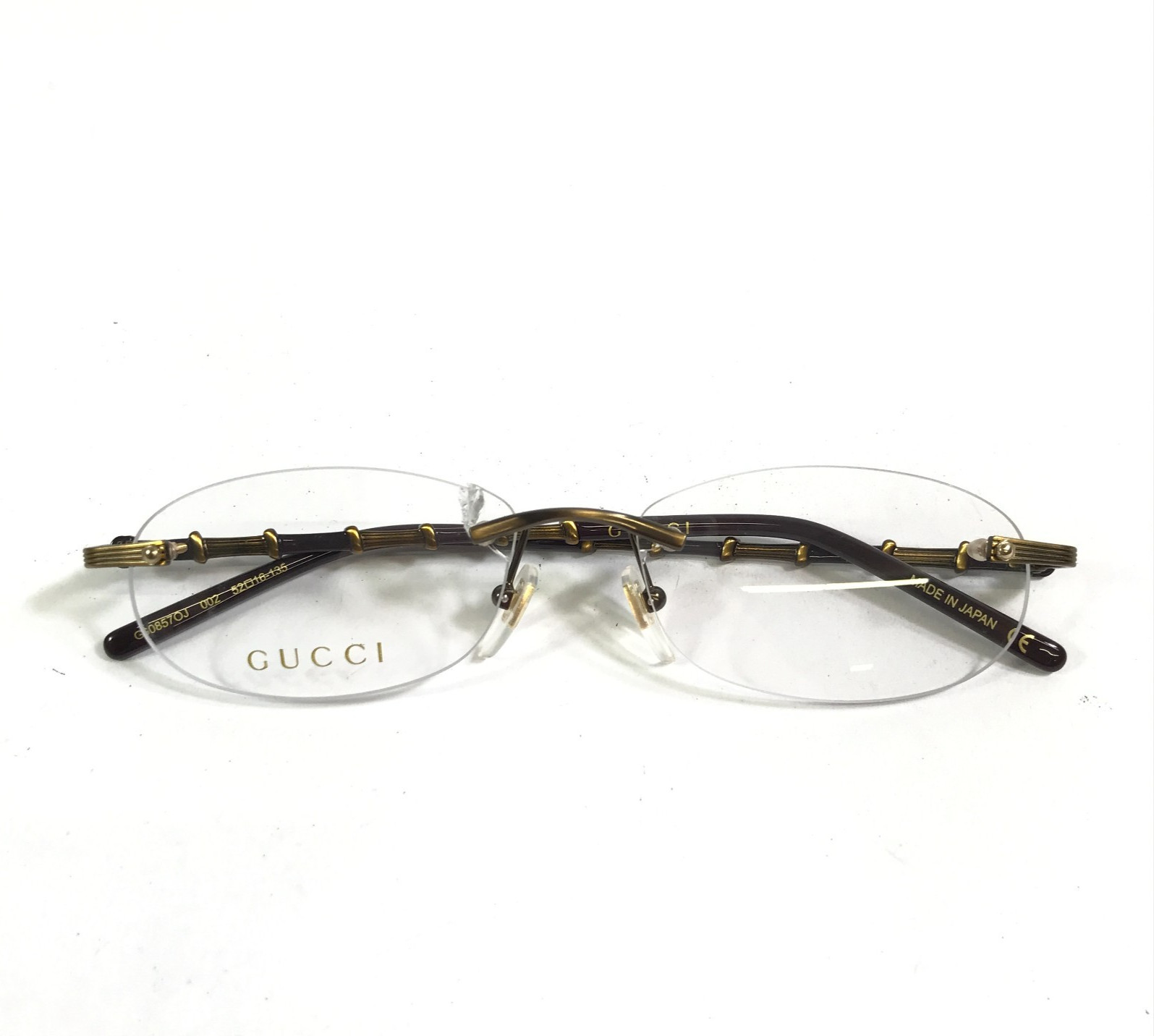 Frames Gg0857oj 002 Brown Antique Gold Rimless 52-16-135
