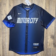Nueva con etiquetas Camiseta deportiva de los Detroit Tigers Nike azul 2024 Motor City Connect Limited para hombre L $155