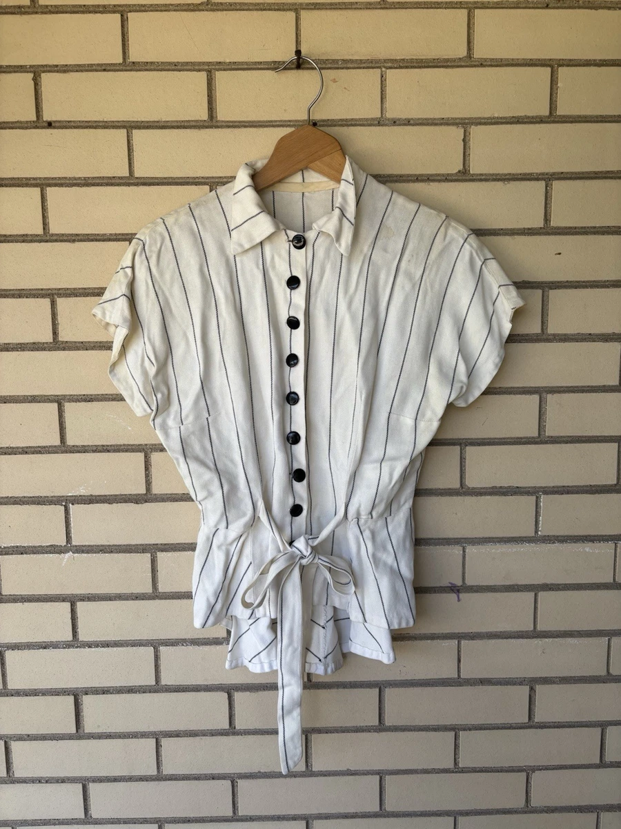 Cotton White 1940s Vintage Tops for Women for sale | eBay