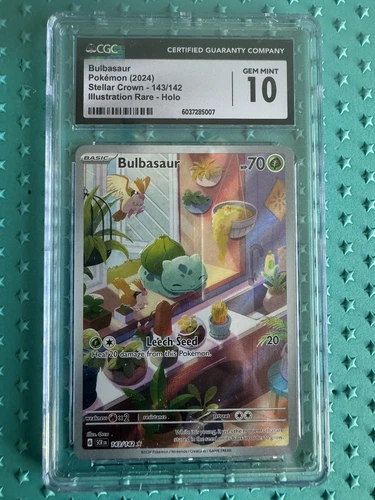 Pokemon Bulbasaur 143/142 Holo Illustration Rare Stellar Crown - CGC 10