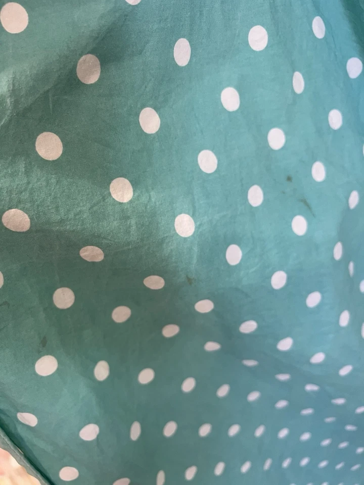 Sábana plana doble Pottery Barn Teen Dotty lunares piscina aguamarina 100 % algodón Foto 4 de 4