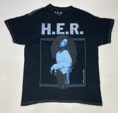 H.E.R. When We Goin Slide Graphic T-shirt Men Large Black Short Sleeve Music