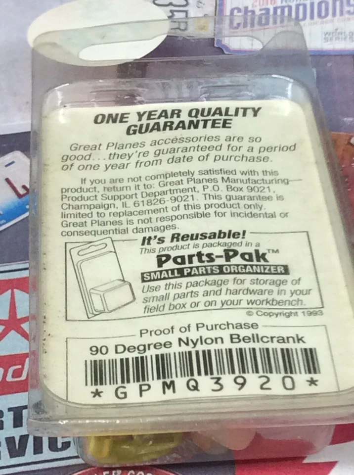 Great Planes GPMQ3920 90 Degree Bellcrank {2set’s} NewInPack USA Shipped - Image 2 of 2