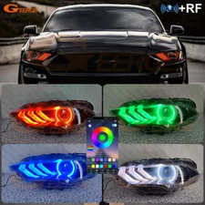 For Ford Mustang 2018 2019 2020 RGB LED Angel Eyes Bluetooth APP DRL Boards