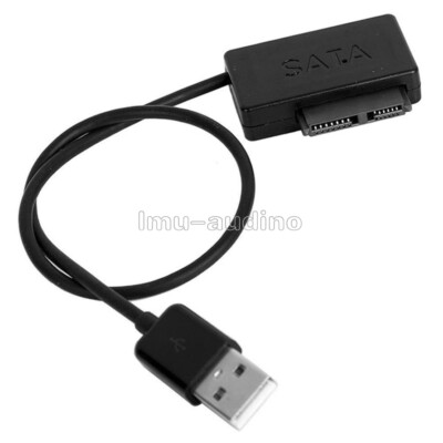 USB 2.0to 7+6 13Pin Slimline SATA Laptop CD/DVD Rom Optical Adapter Cable