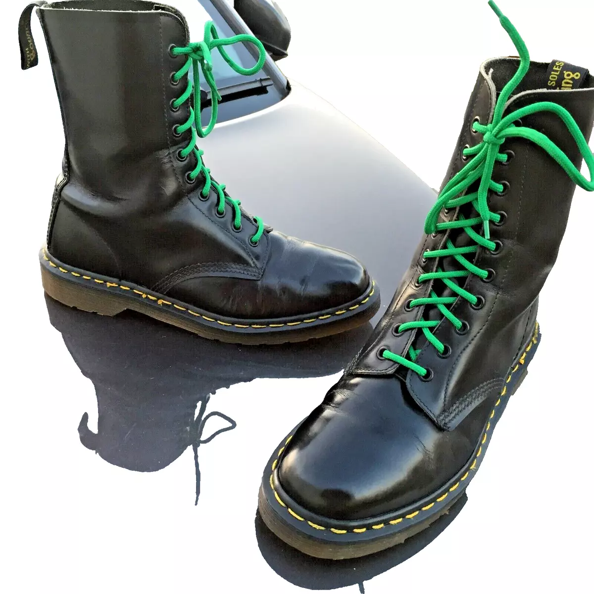 Dr Martens 1490 black smooth leather boots UK 8 EU 42 Made in England