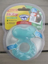 Nuby Silicone Teethe-EEZ Teether Soothing, Hygienic Case, BPA FREE - Blue