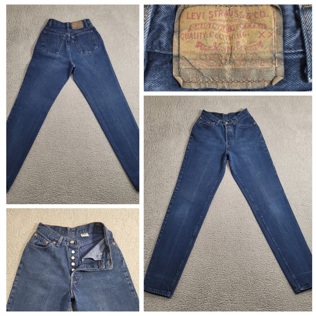Vintage Levi's 501 Jeans Women's Sz 5 Blue Button Fly VTG 1992