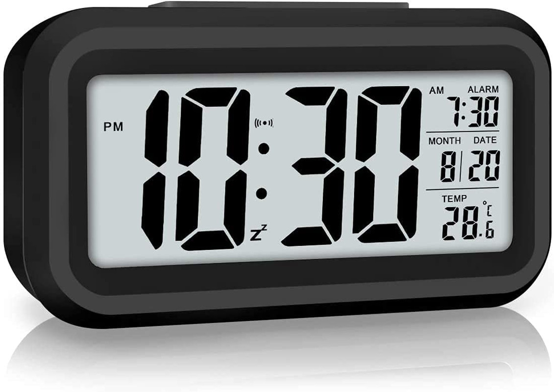 Smart Digital Alarm Clock with Night Light and Large LED Display