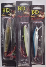 BD Series Lures Two Topwaters & One Jerk Bait. 