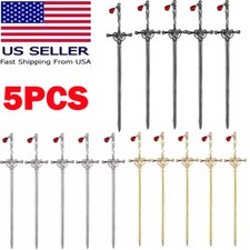 5x Chinese Hairpin Sword Shape Hair Sticks Pendant Vintage Chopsticks Headdress