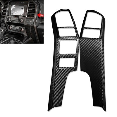 Carbon Fiber Dash Console Air Vent Cover Trim For Ford F150 Raptor 2015-2020