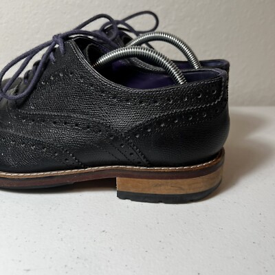 Ted Baker Mens Leather Wingtip Derby Shoes in Black Size 9  display picture 2