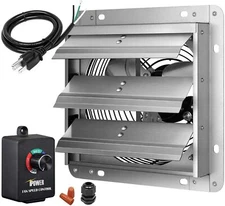 iPower 7 Inch Shutter Exhaust Fan Aluminum with Speed Controller and Power Cord