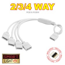 2/3/4-Way 4-5 Pin RGB RGBW LED Strip Splitter Cable+Connector 5050 3528 2835 DC