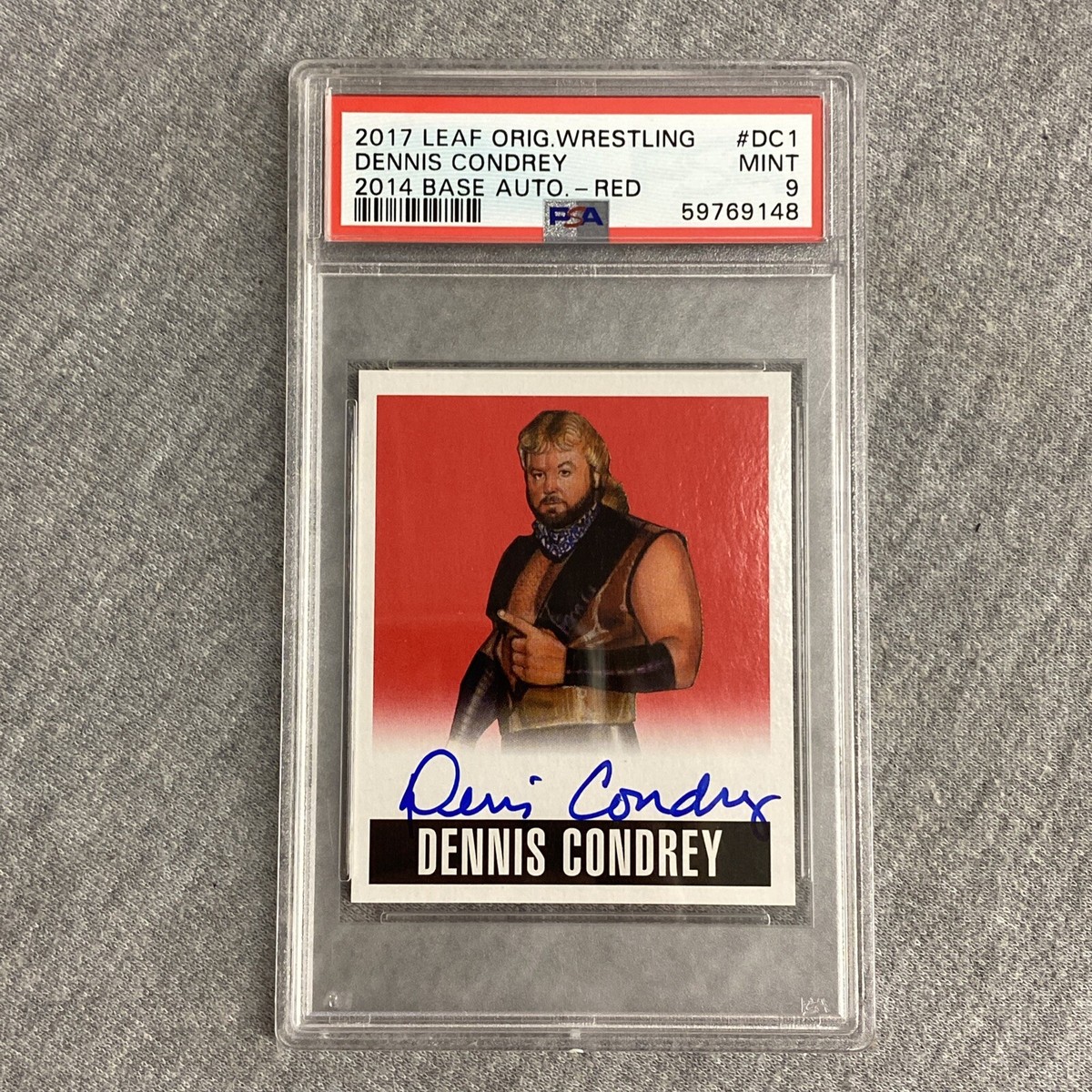 2014 Leaf Originals Wrestling Dennis Condrey Autograph Red /10 PSA