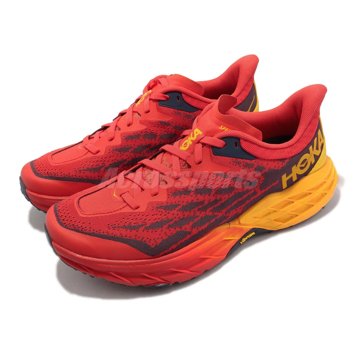 Hoka Speedgoat 5 2E Wide Party Red Orange Men Trail Running Shoes