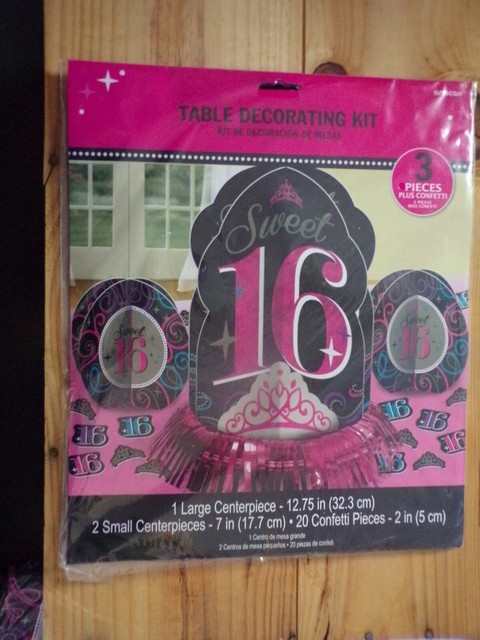 Sweet 16 Party Supplies Table Decorating Kit Sixteen 16th Birthday
