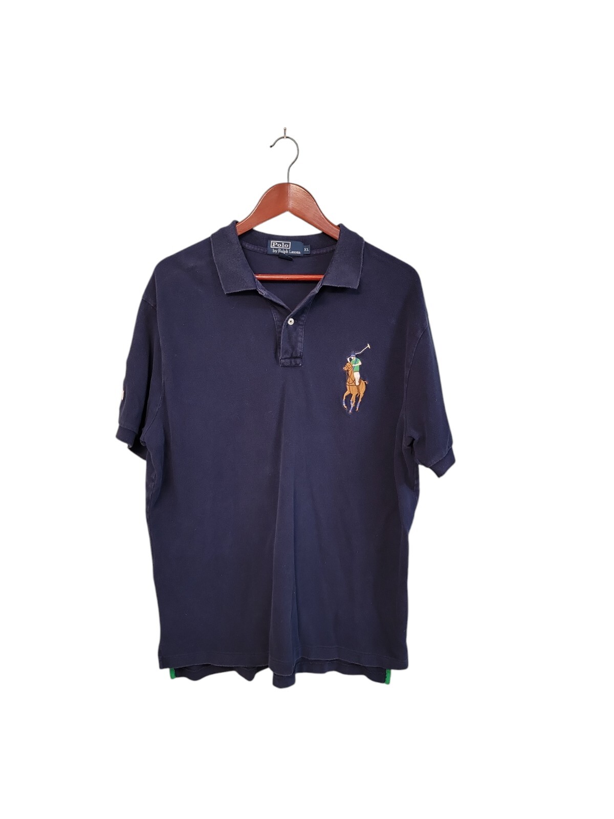 Ralph Lauren Polo Vintage Large Crest Mens Blue Preppy Polo Size XL