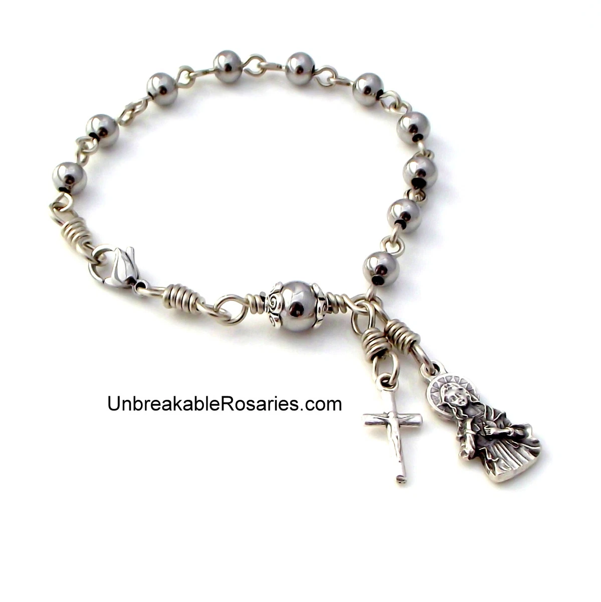 Stainless steel rosary sale bracelet