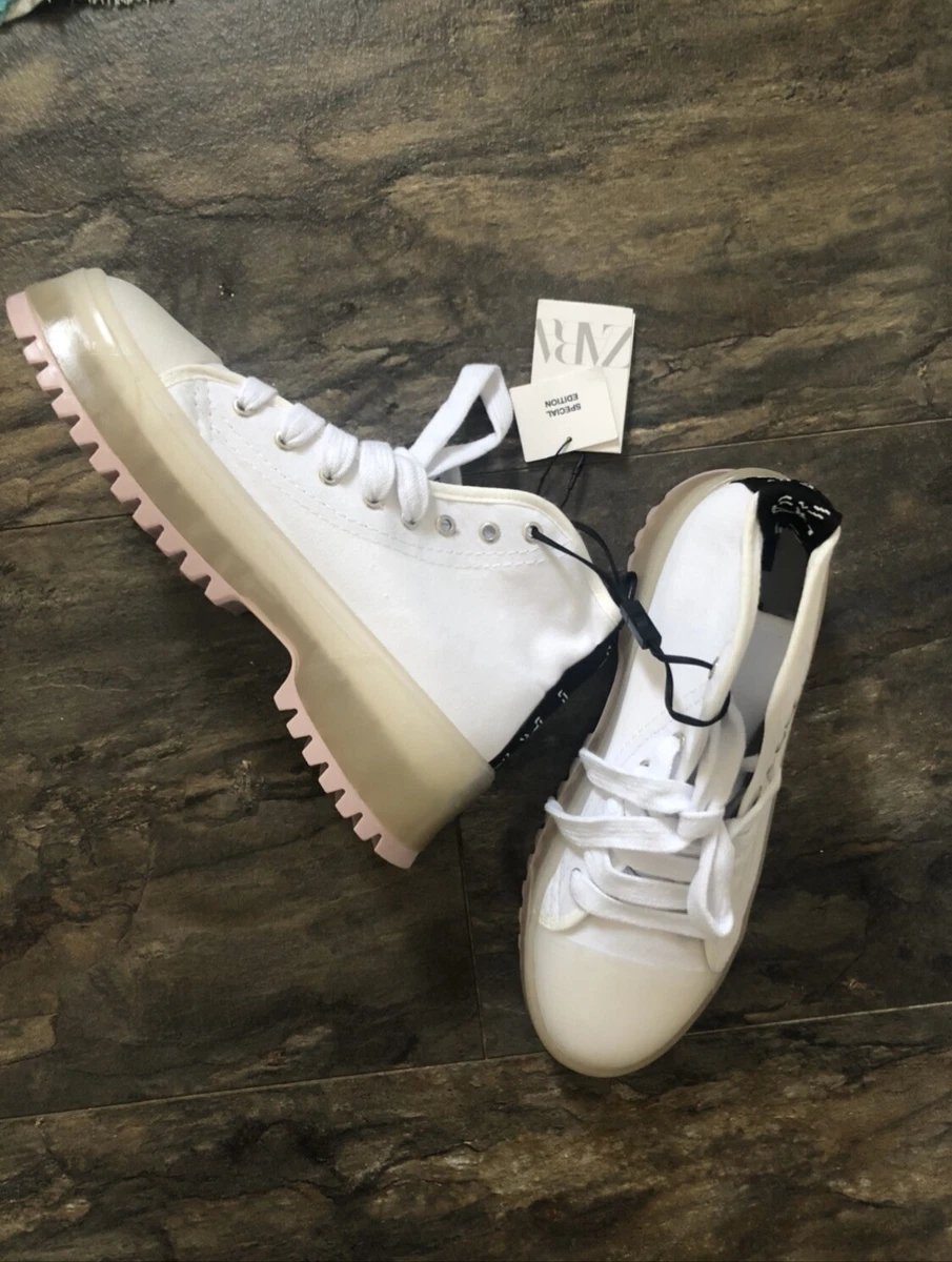 White clearance fabric trainers