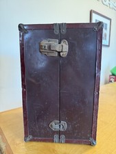 Vintage Doll Steamer Trunk Case Reddish Brown Usa Print Brand Unknown 50s Su