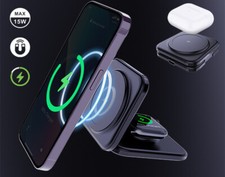 3 in 1 Magnetic Wireless Charger Foldable for iPhone Apple Watch Airpods Stand