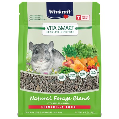 Vitamin-Fortified Chinchilla Food, Natural Forage Blend, Timothy Hay Pellets