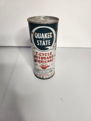 Vintage Quaker State  Outboard Motor Oil Can~ 16 Oz. One Pint Size NOS Full 1976