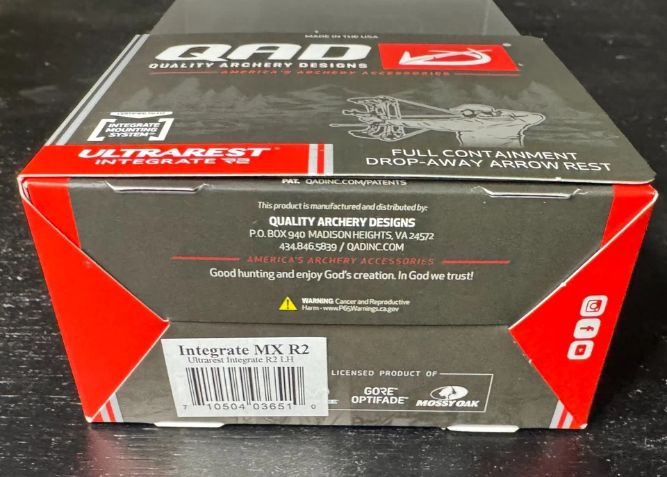 QAD Ultrarest R2 Integrate Left Hand Arrow Rest Full Arrow Containment New - Image 2 of 2