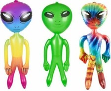 36" Alien Inflatables-Blow Ups- Rainbow, Green-and-Tie Dye SET of 3 NEW