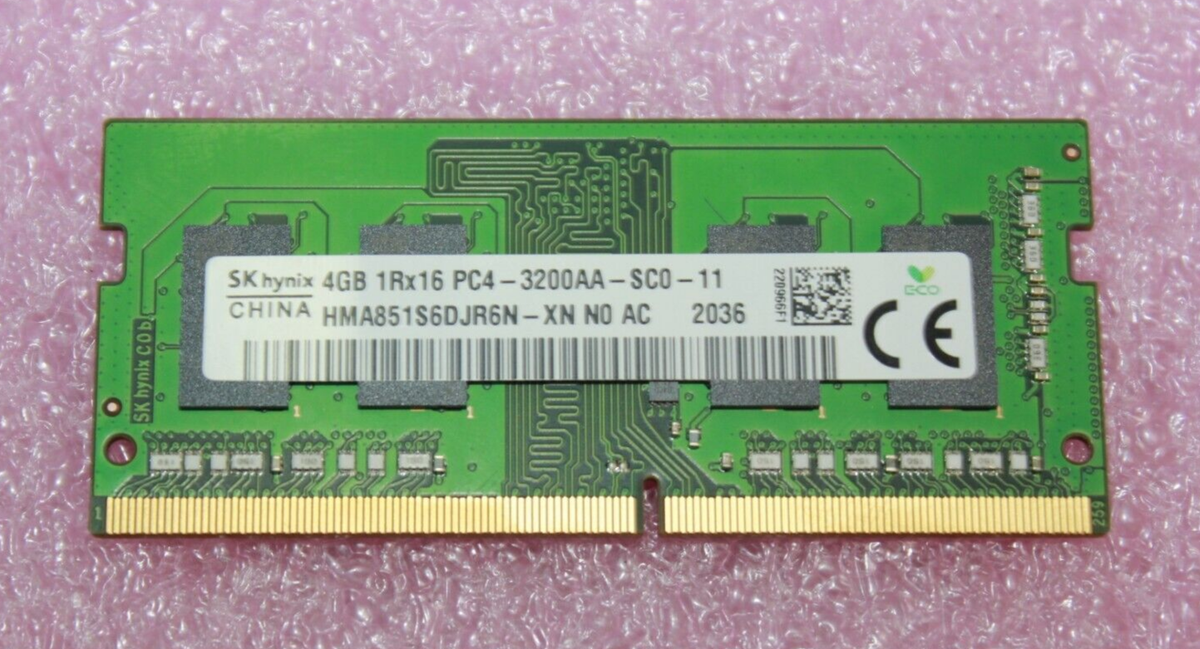 SK Hynix 4GB DDR4 1Rx16 PC4-3200AA Laptop Memory Ram HMA851S6DJR6N