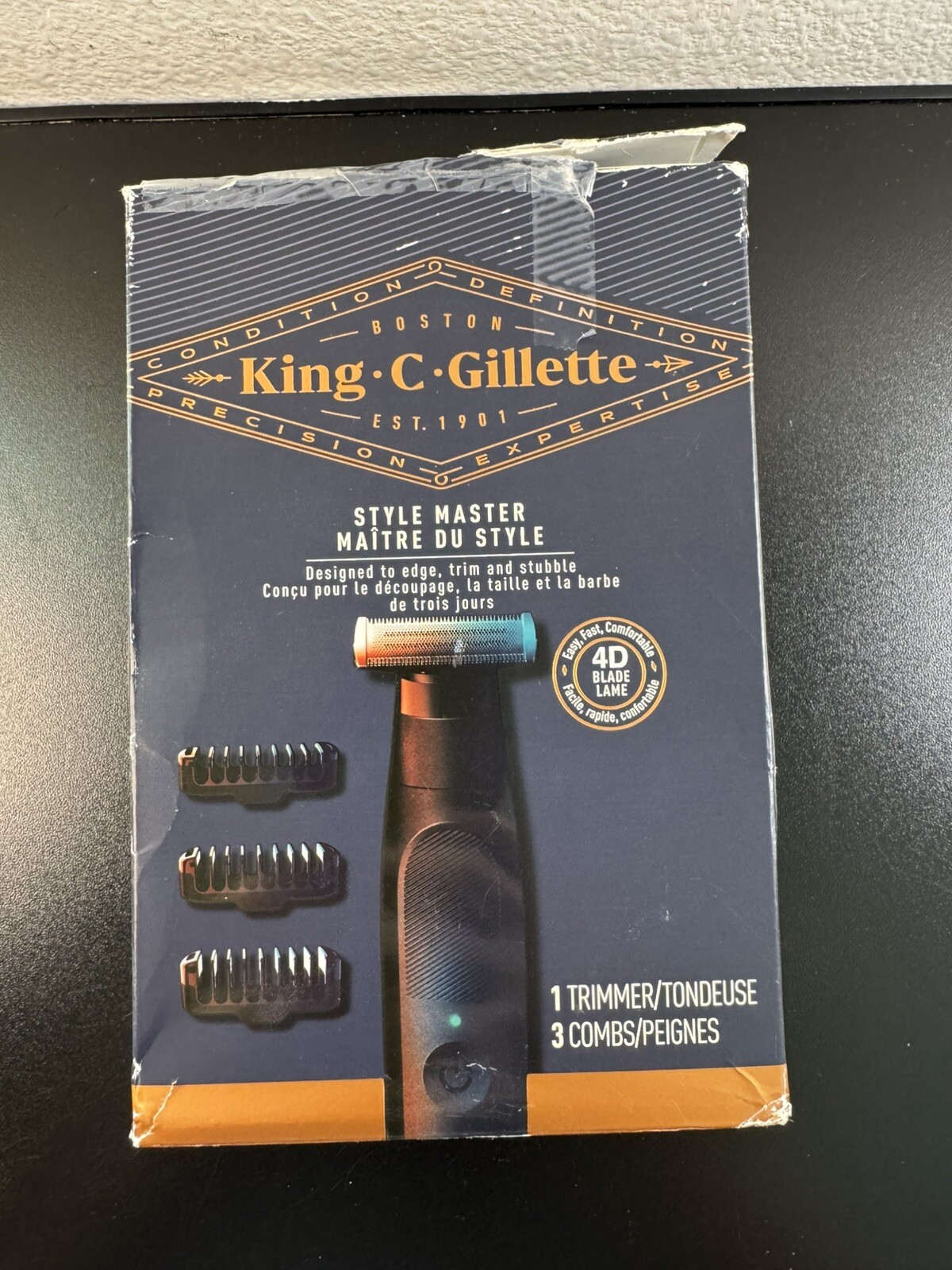 Gillette King C. Men's Style Master Cordless Stubble Trimmer with 4D Blade