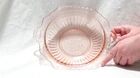 Anchor Hocking Mayfair Open Rose Pink Depression Glass 2 Handle Bowl 11 5/8”