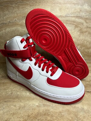 Nike Air Force 1 High By You University Red White Men's Size 10