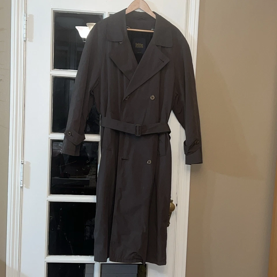 Серый XL Newport Harbor длинный Тренч шерсти вкладыш двубортный подпоясанный - Изображение 2 из 4